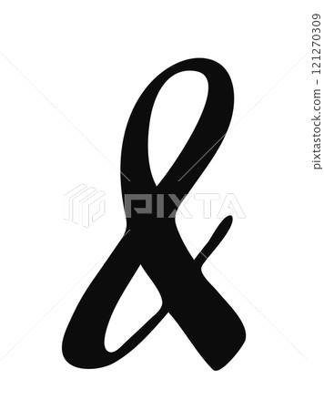 Hand painted black ink ampersand symbol isolated on white Hand painted black ink ampersand symbol isolated on white 121270309
