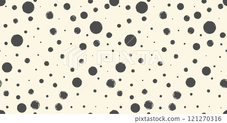 Seamless pattern with grunge circles hand painted with ink Seamless pattern with grunge circles hand painted with ink 121270316