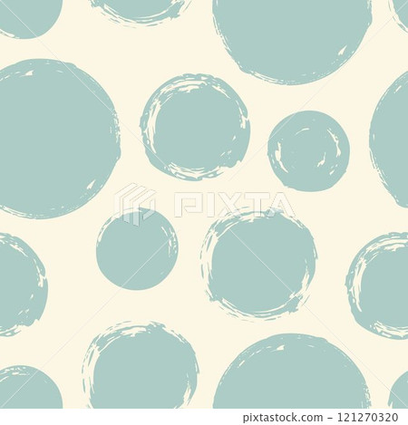 Seamless pattern with grunge circles hand painted with ink 121270320
