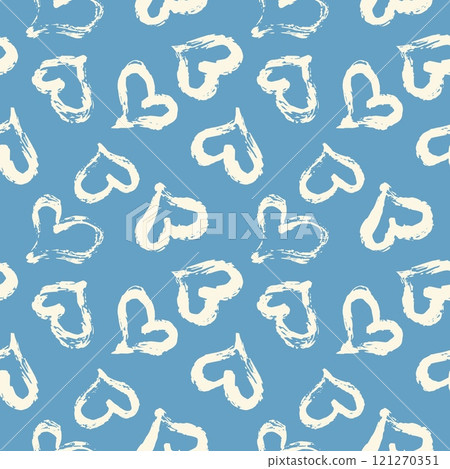 Seamless heart pattern. Hand painted ink brush Seamless heart pattern. Hand painted ink brush 121270351