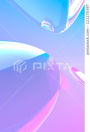 夢幻般的光線照亮的透明液體的 3D 插圖 夢幻般的光線照亮的透明液體的 3D 插圖 121270397