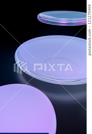 3D illustration of a transparent liquid illuminated by fantastic light 121270404