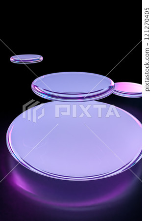 3D illustration of a transparent liquid illuminated by fantastic light 121270405
