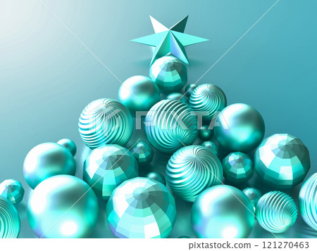 3D illustration of Christmas tree ornaments 121270463