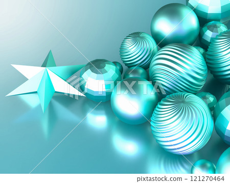 3D illustration of Christmas tree ornaments 3D illustration of Christmas tree ornaments 121270464