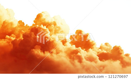 Orange clouds isolated on white background Orange clouds isolated on white background 121270697