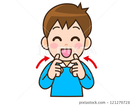 Illustration material of a man greeting using sign language 121270728