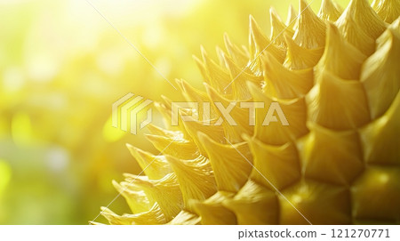 Durian, Asian dessert delicacy, tasty yet smelly tropical treat, healthy and exotic green yellow Durian, Asian dessert delicacy, tasty yet smelly tropical treat, healthy and exotic green yellow 121270771