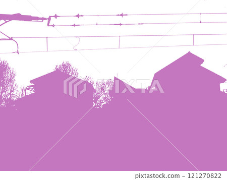 房子的輪廓。插畫風格的照片。 121270822
