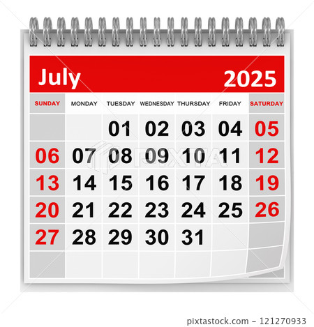 Calendar - July 2025 121270933