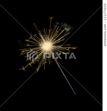 Burning sparkler realistic transparent, bengal or indian light, Bright sparks. Firework isolated. Element for celebration, holidays. New year sparkler candle. Magic light stick. Png Burning sparkler realistic transparent, bengal or indian light, Bright sparks. Firework isolated. Element for celebration, holidays. New year sparkler candle. Magic light stick. Png 121271010