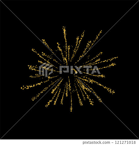 Golden fireworks or salute bursting, isolated. Gold firecracker, Firework explosion in night. Sparkling plume crumbs. Dust jewelry. Jewel confetti firework. Jewelry, burning pyrotechnic. Vector Golden fireworks or salute bursting, isolated. Gold firecracker, Firework explosion in night. Sparkling plume crumbs. Dust jewelry. Jewel confetti firework. Jewelry, burning pyrotechnic. Vector 121271018
