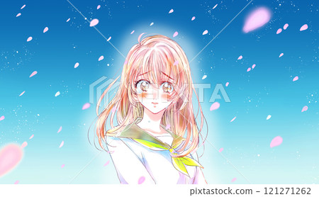 Female student in a sailor suit, tears, Sakura Fubuki Female student in a sailor suit, tears, Sakura Fubuki 121271262