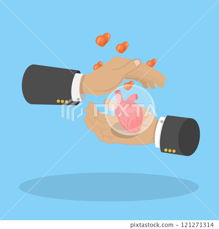 3D Isometric Flat Vector Illustration of Organ Donation and Transplantation, Medical Poster 121271314