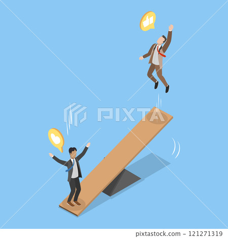 3D Isometric Flat Vector Illustration of Mentoring, Career Boost 3D Isometric Flat Vector Illustration of Mentoring, Career Boost 121271319