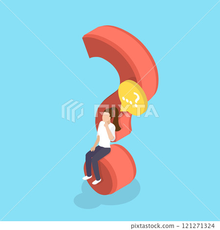 3D Isometric Flat Vector Illustration of Deep Pondering, Make Choice or Decision 3D Isometric Flat Vector Illustration of Deep Pondering, Make Choice or Decision 121271324