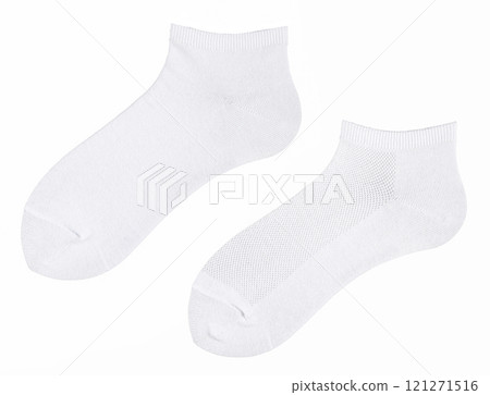 White long socks is isolated on a white background. Without labels. 121271516