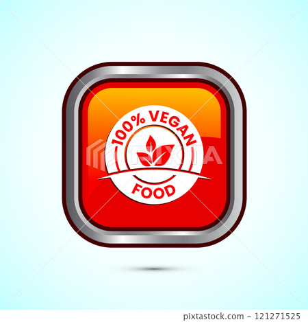 Vegan food icon design illustration. Bio, Ecology, Organic logos and label. Vegan food diet icon. Button design 121271525