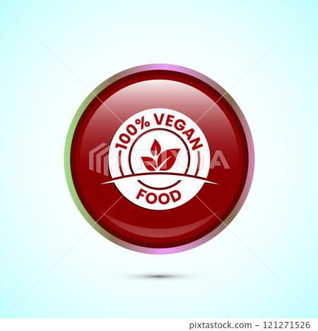 Vegan food icon design illustration. Bio, Ecology, Organic logos and label. Vegan food diet icon. Button design 121271526