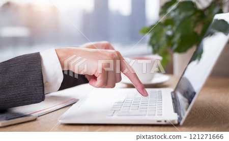 Typing with index finger 121271666
