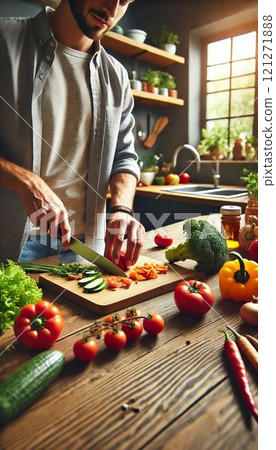 Man cooking 121271888