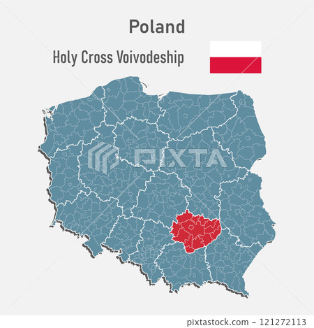 Vector map Poland, Holy Cross voivodeship 121272113