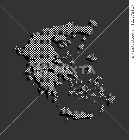 Vector map Greece for points, dotted template Vector map Greece for points, dotted template 121272117