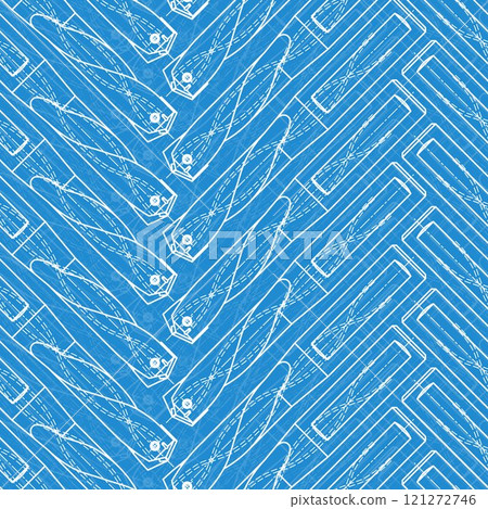 Mechanical engineering drawings on blue background. Drill tools, borer. Technical Design. Cover. Blueprint. Vector illustration. Seamless pattern. Mechanical engineering drawings on blue background. Drill tools, borer. Technical Design. Cover. Blueprint. Vector illustration. Seamless pattern. 121272746