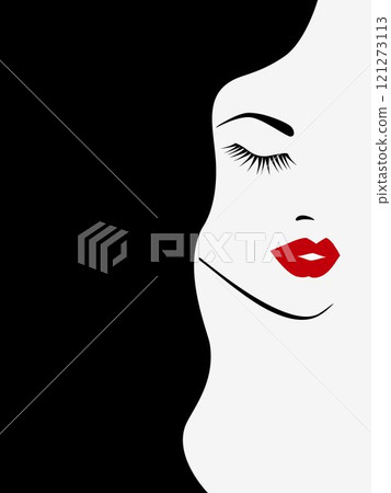 Portrait of a girl with beautiful hair. 121273113