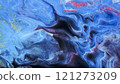 Blue streaks on a white background. Liquid abstractions. Abstract natural art. 121273209