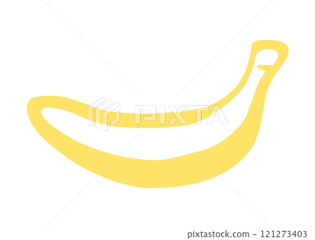 Banana hand painted with ink brush isolated on white background 121273403