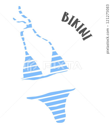 Summer swimsuit bikini drawing hand painted with ink Summer swimsuit bikini drawing hand painted with ink 121275083