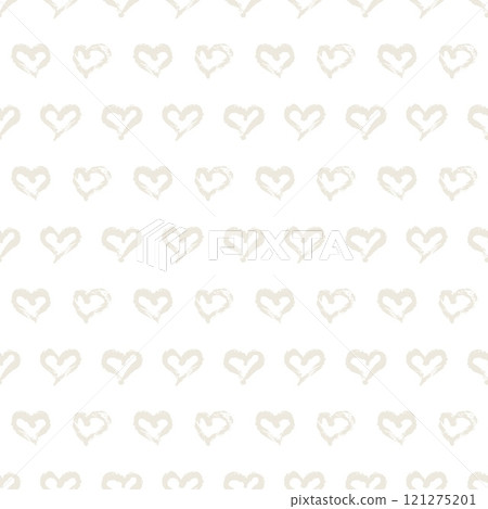 Seamless heart pattern. Hand painted ink brush 121275201