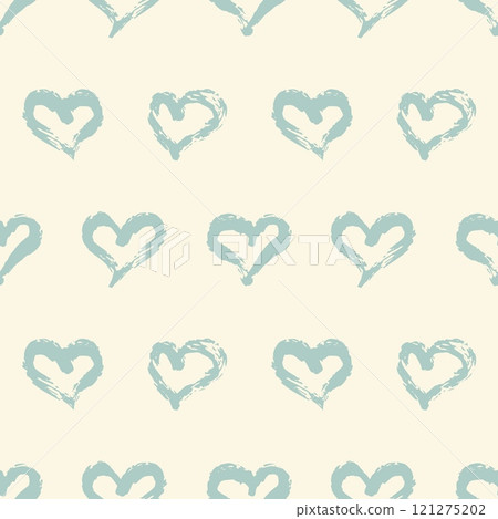 Seamless heart pattern. Hand painted ink brush 121275202