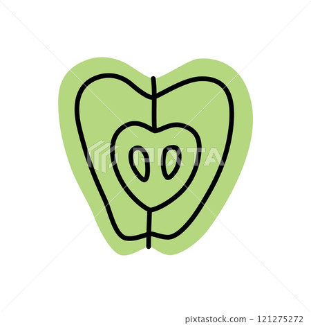 Apple doodle icon or logo, hand drawn in modern style Apple doodle icon or logo, hand drawn in modern style 121275272