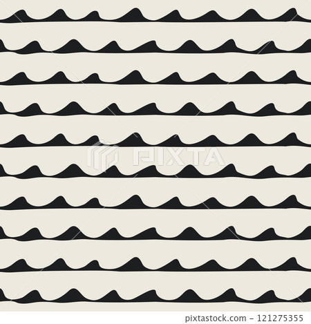 Seamless nautical pattern with hand drawn waves Seamless nautical pattern with hand drawn waves 121275355