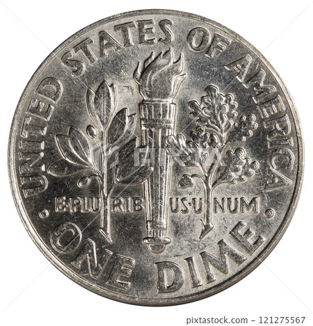 nickel dime USA, isolated 121275567