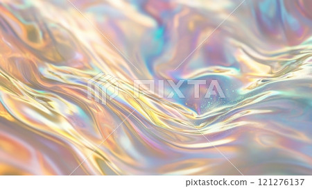 Holographic Fluid Paint Texture Background 121276137