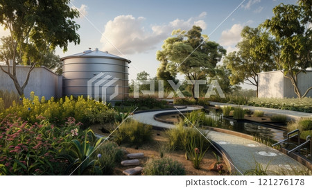 Rainwater Harvesting Facility Sustainable Complex 121276178