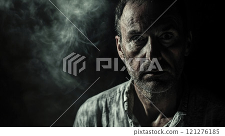 Man Portrait on Dark Background 121276185