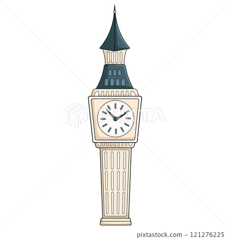 London Clock Tower illustration in cartoon style for travel designs 121276225