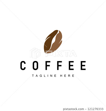 Coffee Bean Logo Coffee Shop Design Simple Minimalist Vector Drink Illustration Symbol Icon Template 121276333