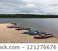 Kayaking, break on the river 121276676