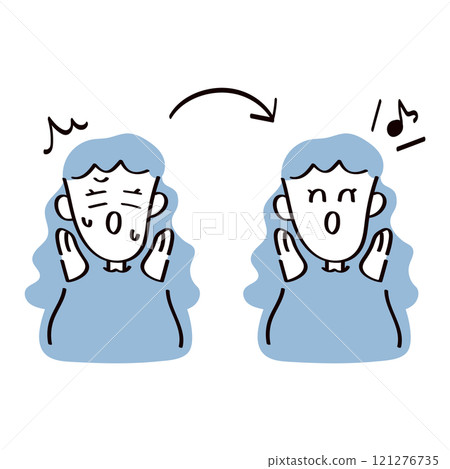 A surprised woman and a solved woman A surprised woman and a solved woman 121276735