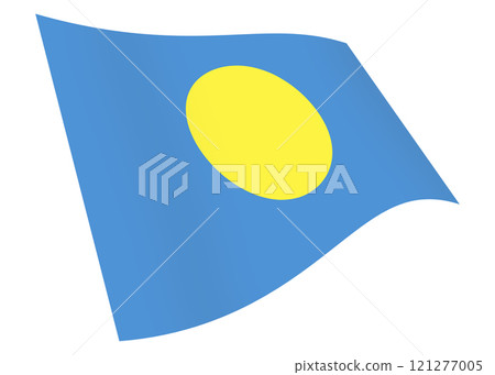 Palau waving flag with clipping path 121277005