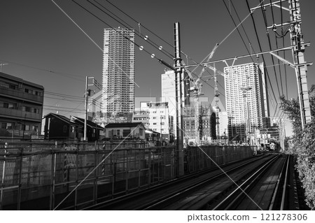 東京都電Zoshigaya地區在建和公寓建築起重機2024.11 c-5單色 東京都電Zoshigaya地區在建和公寓建築起重機2024.11 c-5單色 121278306