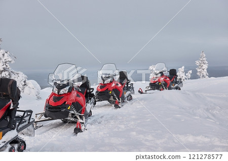 Snow mobile trip in Lapland Snow mobile trip in Lapland 121278577