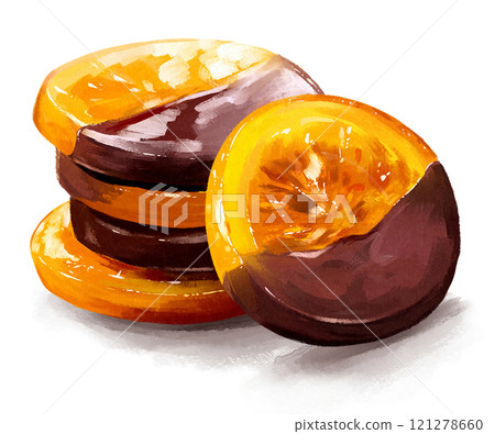 Orangette hand drawn illustration 121278660