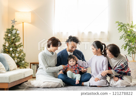 Three generation family Christmas Three generation family Christmas 121278822