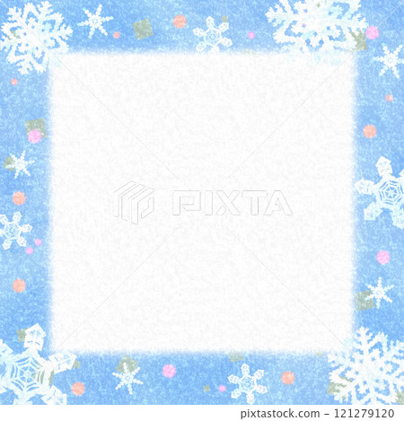 冬季形象可愛雪花方塊/背景素材 121279120